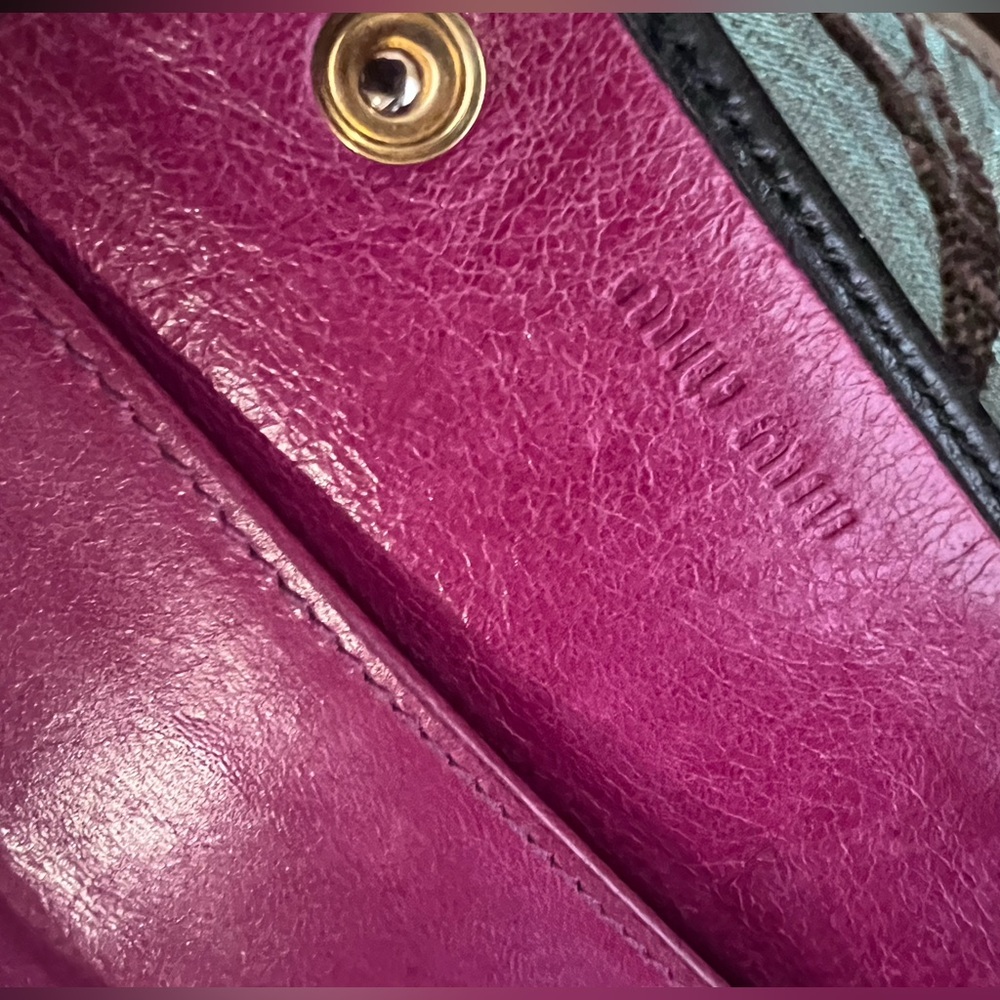 Miu Miu Black Wallet with Gold Chain - Picture 10 of 14
